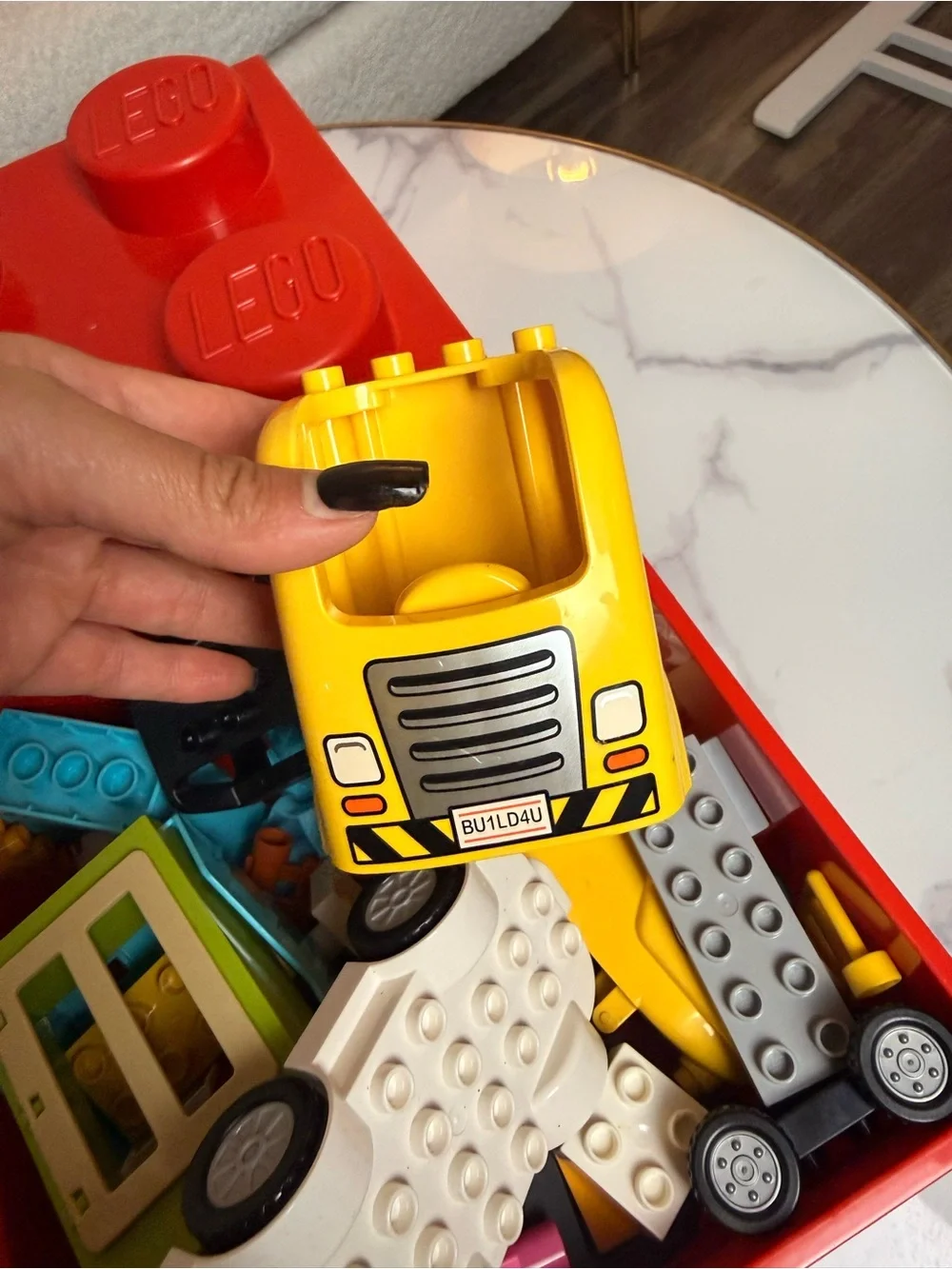 LEGO DUPLO Mixed Lot with Storage Brick, Vehicles, Figures & Building Pieces